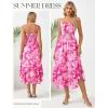 image:imageGRACE KARIN Womens Maxi Floral Sundresses Summer Beach Boho Dress Spaghetti Strap Dresses Casual Fashion Clothes with PocketsRose Pink Floral