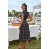 image:imageGRACE KARIN Womens Summer Casual Dress Business Office Work Dresses Cap Sleeve Zipper Front Flowy Midi Dress with PocketsBlack Polka Dot