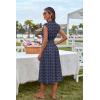 image:imageGRACE KARIN Womens Summer Casual Dress Business Office Work Dresses Cap Sleeve Zipper Front Flowy Midi Dress with PocketsNavy Polka Dot