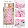 image:imageGRACE KARIN Womens Summer Floral Maxi Dress 2026 Flowy Wedding Guest Dress A Line Boho Dresses Fashion Clothing with PocketsPink Floral