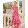 image:imageGRACE KARIN Womens Summer Floral Maxi Dress 2026 Flowy Wedding Guest Dress A Line Boho Dresses Fashion Clothing with PocketsRose Red Floral