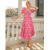 image:imageGRACE KARIN Womens Summer Floral Maxi Dress 2026 Flowy Wedding Guest Dress A Line Boho Dresses Fashion Clothing with PocketsRose Red Floral