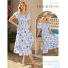 image:imageGRACE KARIN Womens Summer Floral Maxi Dress 2026 Flowy Wedding Guest Dress A Line Boho Dresses Fashion Clothing with PocketsWhite Blue Floral