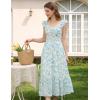 image:imageGRACE KARIN Womens Summer Floral Maxi Dress 2026 Ruffle Sleeve Smocked Sundress Flowy Wedding Guest Long Dresses with PocketGreen Floral