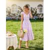 image:imageGRACE KARIN Womens Summer Floral Maxi Dress 2026 Ruffle Sleeve Smocked Sundress Flowy Wedding Guest Long Dresses with PocketLavender Floral