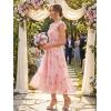 image:imageGRACE KARIN Womens Summer Floral Maxi Dress 2026 Ruffle Sleeve Smocked Sundress Flowy Wedding Guest Long Dresses with PocketOrange Floral