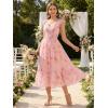 image:imageGRACE KARIN Womens Summer Floral Maxi Dress 2026 Ruffle Sleeve Smocked Sundress Flowy Wedding Guest Long Dresses with PocketOrange Floral