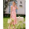 image:imageGRACE KARIN Womens Summer Floral Maxi Dress 2026 Ruffle Sleeve Smocked Sundress Flowy Wedding Guest Long Dresses with PocketOrange Floral