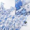 image:imageGRACE KARIN Womens Summer Floral Maxi Dress 2026 Ruffle Sleeve Smocked Sundress Flowy Wedding Guest Long Dresses with PocketWhite Blue