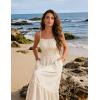 image:imageGRACE KARIN Womens Summer Maxi Dress 2026Smocked Ruched Bust Sundress with Adjustable Straps amp PocketsBeach Vacation DressApricot