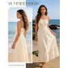 image:imageGRACE KARIN Womens Summer Maxi Dress 2026Smocked Ruched Bust Sundress with Adjustable Straps amp PocketsBeach Vacation DressApricot
