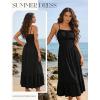 image:imageGRACE KARIN Womens Summer Maxi Dress 2026Smocked Ruched Bust Sundress with Adjustable Straps amp PocketsBeach Vacation DressBlack