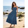 image:imageGRACE KARIN Womens Summer Maxi Dress 2026Smocked Ruched Bust Sundress with Adjustable Straps amp PocketsBeach Vacation DressBlue