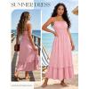 image:imageGRACE KARIN Womens Summer Maxi Dress 2026Smocked Ruched Bust Sundress with Adjustable Straps amp PocketsBeach Vacation DressLight Pink