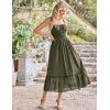 image:imageGRACE KARIN Womens Summer Maxi Dress 2026Smocked Ruched Bust Sundress with Adjustable Straps amp PocketsBeach Vacation DressOlive Green