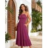 image:imageGRACE KARIN Womens Summer Maxi Dress 2026Smocked Ruched Bust Sundress with Adjustable Straps amp PocketsBeach Vacation DressPurple Red