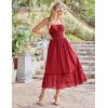 image:imageGRACE KARIN Womens Summer Maxi Dress 2026Smocked Ruched Bust Sundress with Adjustable Straps amp PocketsBeach Vacation DressRed