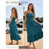 image:imageGRACE KARIN Womens Summer Maxi Dress 2026Smocked Ruched Bust Sundress with Adjustable Straps amp PocketsBeach Vacation DressTeal