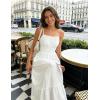 image:imageGRACE KARIN Womens Summer Maxi Dress 2026Smocked Ruched Bust Sundress with Adjustable Straps amp PocketsBeach Vacation DressWhite