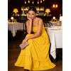 image:imageGRACE KARIN Womens Summer Maxi Dress 2026Smocked Ruched Bust Sundress with Adjustable Straps amp PocketsBeach Vacation DressYellow
