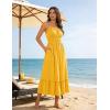 image:imageGRACE KARIN Womens Summer Maxi Dress 2026Smocked Ruched Bust Sundress with Adjustable Straps amp PocketsBeach Vacation DressYellow