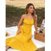 image:imageGRACE KARIN Womens Summer Maxi Dress 2026Smocked Ruched Bust Sundress with Adjustable Straps amp PocketsBeach Vacation DressYellow
