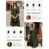 image:imageGRACE KARIN Womens Summer Midi Dress 2026 A Line Business Office Work Dress Fit and Flare Zipper 34 Sleeve Dress with PocketArmy Green