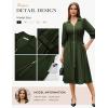 image:imageGRACE KARIN Womens Summer Midi Dress 2026 A Line Business Office Work Dress Fit and Flare Zipper 34 Sleeve Dress with PocketArmy Green
