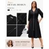 image:imageGRACE KARIN Womens Summer Midi Dress 2026 A Line Business Office Work Dress Fit and Flare Zipper 34 Sleeve Dress with PocketBlack
