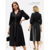 image:imageGRACE KARIN Womens Summer Midi Dress 2026 A Line Business Office Work Dress Fit and Flare Zipper 34 Sleeve Dress with PocketBlack