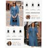 image:imageGRACE KARIN Womens Summer Midi Dress 2026 A Line Business Office Work Dress Fit and Flare Zipper 34 Sleeve Dress with PocketGray Blue