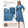 image:imageGRACE KARIN Womens Summer Midi Dress 2026 A Line Business Office Work Dress Fit and Flare Zipper 34 Sleeve Dress with PocketGray Blue