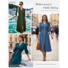 image:imageGRACE KARIN Womens Summer Midi Dress 2026 A Line Business Office Work Dress Fit and Flare Zipper 34 Sleeve Dress with PocketPeacock Blue