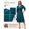 image:imageGRACE KARIN Womens Summer Midi Dress 2026 A Line Business Office Work Dress Fit and Flare Zipper 34 Sleeve Dress with PocketPeacock Blue