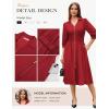 image:imageGRACE KARIN Womens Summer Midi Dress 2026 A Line Business Office Work Dress Fit and Flare Zipper 34 Sleeve Dress with PocketRed
