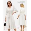 image:imageGRACE KARIN Womens Summer Midi Dress 2026 A Line Business Office Work Dress Fit and Flare Zipper 34 Sleeve Dress with PocketWhite