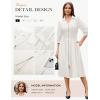 image:imageGRACE KARIN Womens Summer Midi Dress 2026 A Line Business Office Work Dress Fit and Flare Zipper 34 Sleeve Dress with PocketWhite