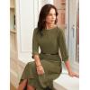 image:imageGRACE KARIN Work Dresses for Women 2026 34 Sleeve Fit and Flare Business Midi Dress Classy Office Dresses with PocketsAmy Green