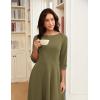 image:imageGRACE KARIN Work Dresses for Women 2026 34 Sleeve Fit and Flare Business Midi Dress Classy Office Dresses with PocketsAmy Green