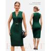 image:imageGRACE KARIN Work Dresses for Women 2026V Neck Business Office Bodyon DressSleeveless Pencil Semi Formal Midi DressDark Green