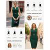 image:imageGRACE KARIN Work Dresses for Women 2026V Neck Business Office Bodyon DressSleeveless Pencil Semi Formal Midi DressDark Green