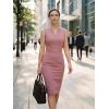 image:imageGRACE KARIN Work Dresses for Women 2026V Neck Business Office Bodyon DressSleeveless Pencil Semi Formal Midi DressPink