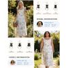 image:imageWomen Maxi Floral Corset DressMilkmaid SundressSpring Dresses for Women 2026 White with Light Blue Flowers XL