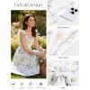 image:imageWomen Maxi Floral Corset DressMilkmaid SundressSpring Dresses for Women 2026 White with Light Blue Flowers XL