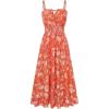 image:imageGRACE KARIN 2026 Womens Hawaiian Midi Sundress Summer Vacation Spaghetti Floral Clothes Boho Casual Dresses with PocketsOrange Floral