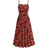 image:imageGRACE KARIN 2026 Womens Hawaiian Midi Sundress Summer Vacation Spaghetti Floral Clothes Boho Casual Dresses with PocketsRed Black Floral