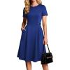image:imageGRACE KARIN Church Dresses for Women 2026 Short Sleeve A Line Work Dresses Fit and Flare Dress with PocketsRoyal Blue