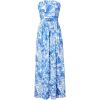 image:imageGRACE KARIN Women Strapless Dress Casual Loose Ruched Long Maxi Dress with PocketsFlowe White Blue R