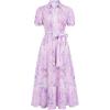 image:imageGRACE KARIN Women Summer Floral Maxi Dresses 2026 Wedding Guest Puff Sleeve Shirt Sundresses Boho Spring Clothes with PocketsPurple Floral