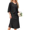 image:imageGRACE KARIN Womens Formal Wedding Guest Dress2 Piece Mother of The Bride DressesTea Party Sequin Dress with JacketBlack